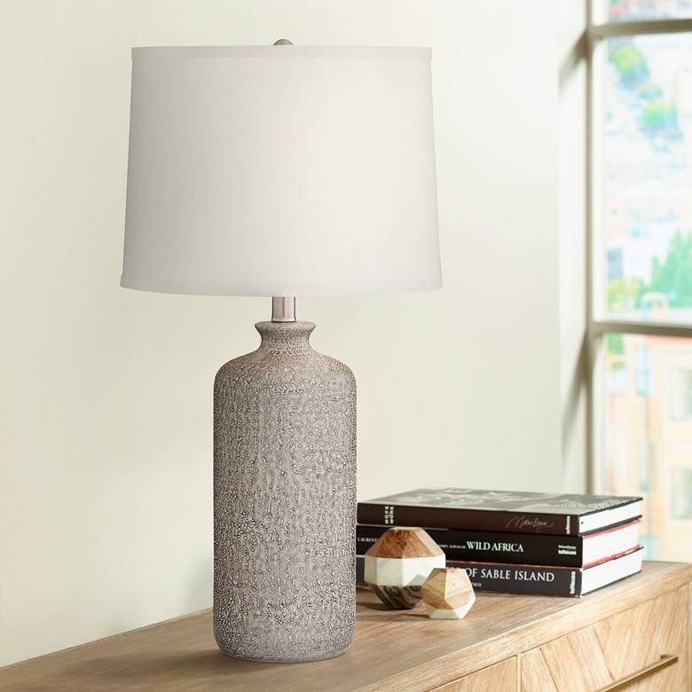 Image 1 Pacific Coast Lighting Chinon 26" High French Gray Ceramic Table Lamp
