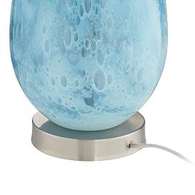 Image5 of Pacific Coast Lighting Clearwater 28" Ocean Blue Glass Lamps Set of 2 more views