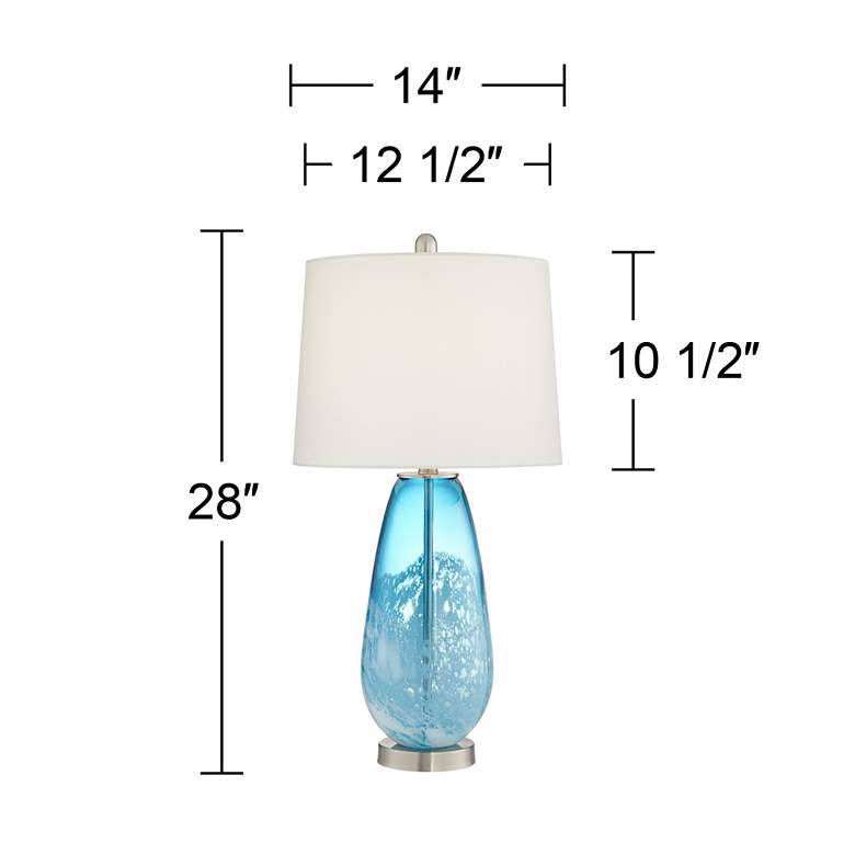 Image 6 Pacific Coast Lighting Clearwater 28" Ocean Blue Glass Lamps Set of 2 more views