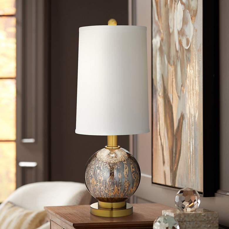 Image 1 Pacific Coast Lighting Copper and Mercury Glass Orb Table Lamp