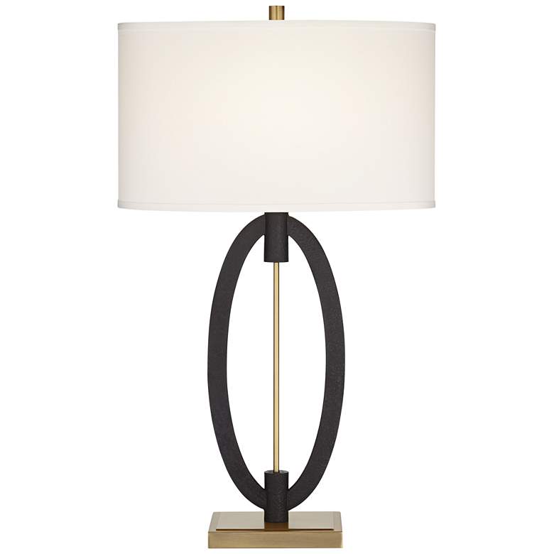 Image 2 Pacific Coast Lighting Crescent Ring 32" Black and Gold Table Lamp