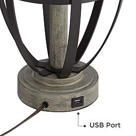 Image4 of Pacific Coast Lighting Crestfield Cove Black Cage USB Table Lamp more views