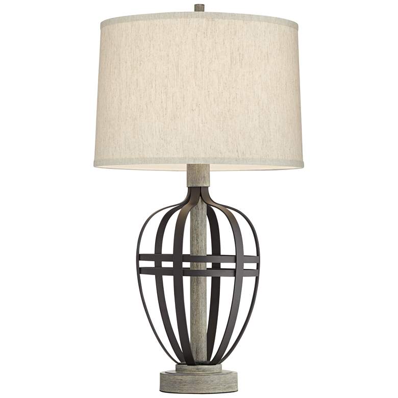 Image 6 Pacific Coast Lighting Crestfield Cove Black Cage USB Table Lamp more views