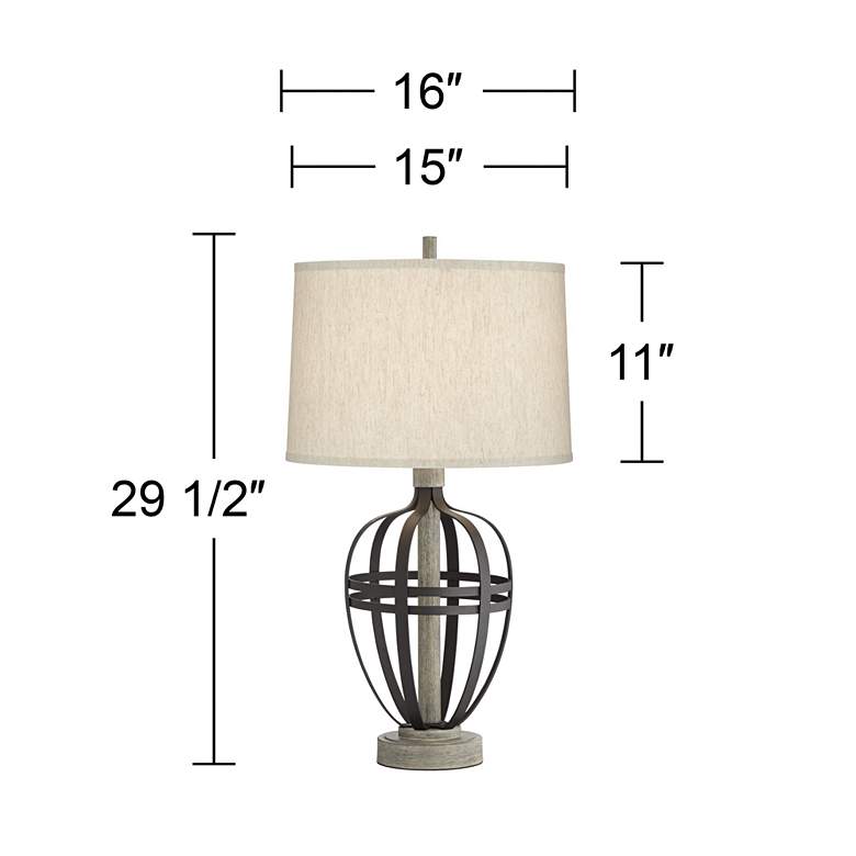 Image 7 Pacific Coast Lighting Crestfield Cove Black Cage USB Table Lamp more views