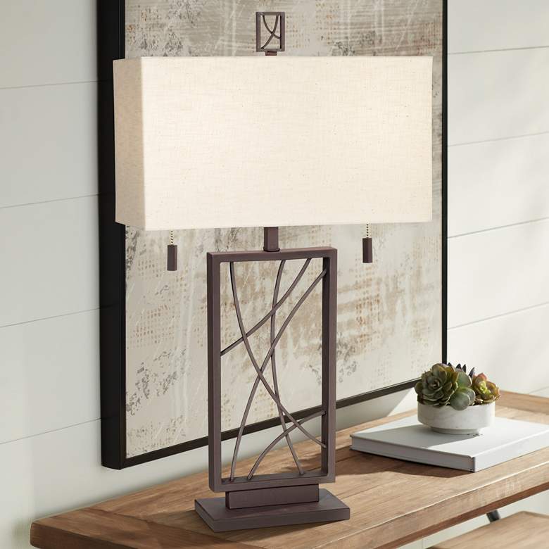 Image 1 Pacific Coast Lighting Crossroads 31" Modern Cottage Metal Table Lamp