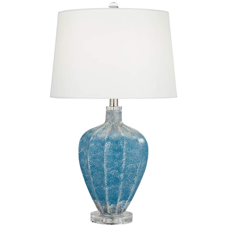 Image 2 Pacific Coast Lighting Crystal and Arctic Blue Modern Glass Table Lamp
