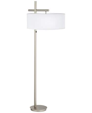 Pacific Coast Lighting Dannis 62" High Modern Satin Nickel Floor Lamp