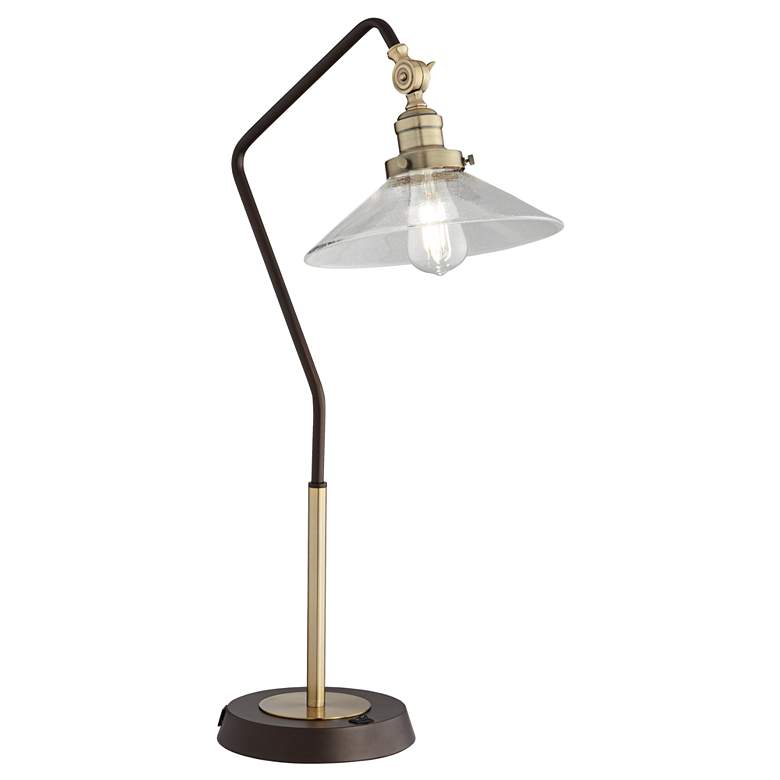 Image 7 Pacific Coast Lighting Dearborn Bronze and Brass Industrial USB Table Lamp more views