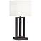 Pacific Coast Lighting Dorn Bronze Column USB Port and Outlet Table Lamp