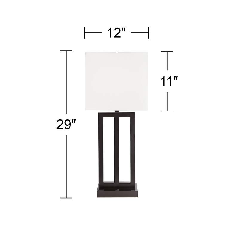 Image 5 Pacific Coast Lighting Dorn Bronze Column USB Port and Outlet Table Lamp more views