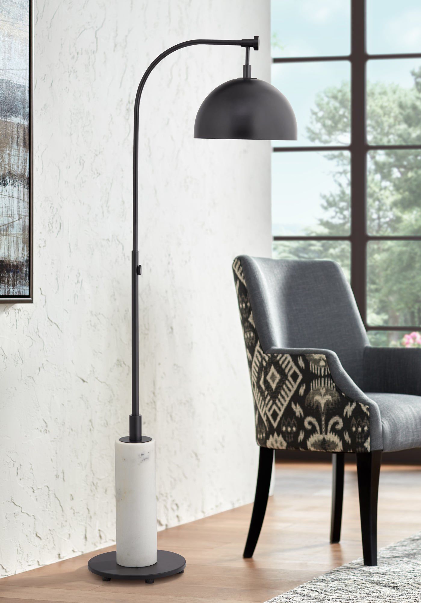 Image Pacific Coast Lighting Downbridge 64" High Black Arc Arm Floor Lamp