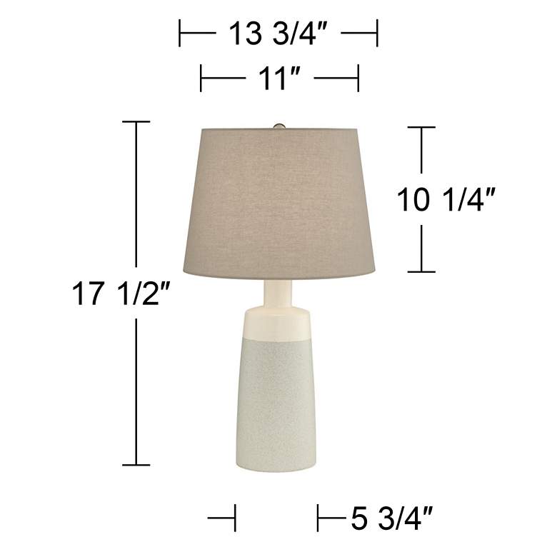 Image 5 Pacific Coast Lighting Effie Grey and Sand Linen Modern Ceramic Table Lamp more views