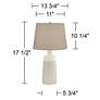 Pacific Coast Lighting Effie Grey and Sand Linen Modern Ceramic Table Lamp