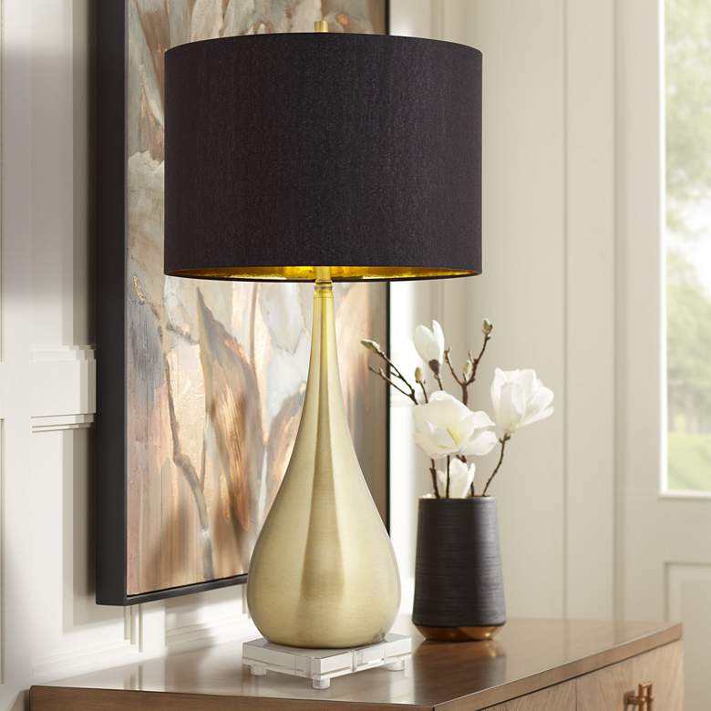 Image 1 Pacific Coast Lighting Eleanor Gold Finish Modern Luxe Table Lamp