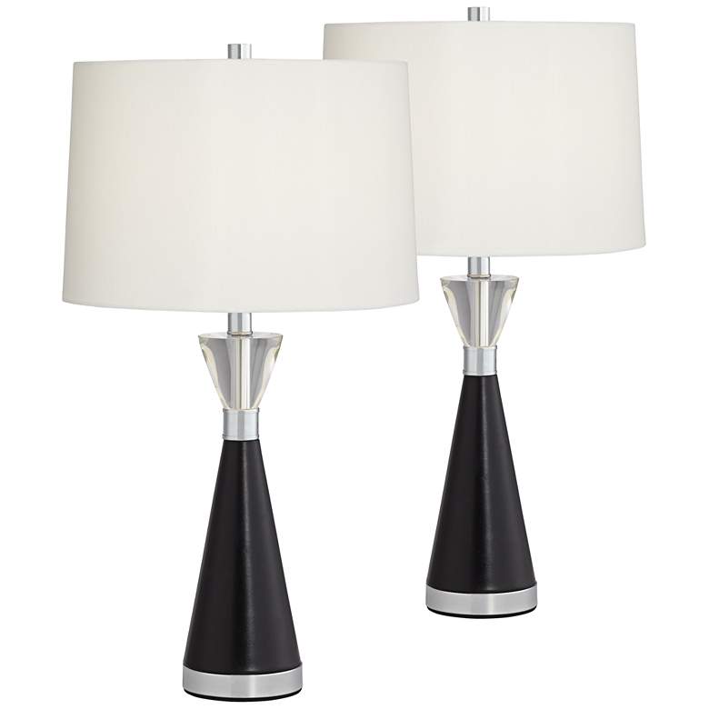Image 2 Pacific Coast Lighting Ella 27 1/2" Black and Crystal Lamps Set of 2