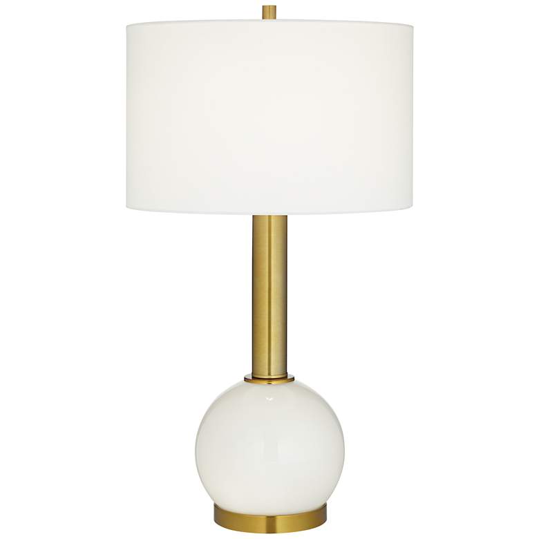 Image 1 Pacific Coast Lighting Empress Warm Gold White Glass Table Lamp