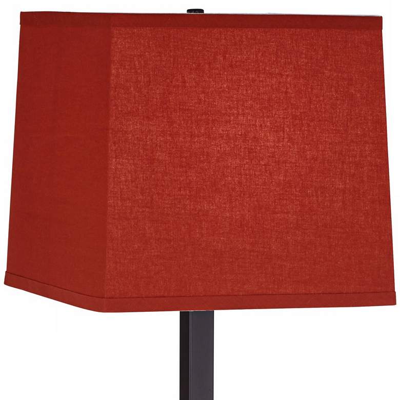 Image 2 Pacific Coast Lighting Espresso Metal Table Lamp with Paprika Red Shade more views