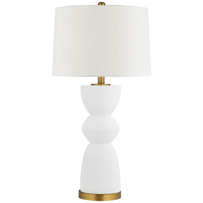 Image 2 Pacific Coast Lighting Evelyn Matte White and Gold Modern Table Lamp
