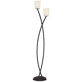 Image2 of Pacific Coast Lighting Everly 2-Light Metal and Glass Floor Lamp