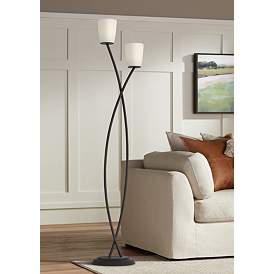 Image1 of Pacific Coast Lighting Everly 2-Light Metal and Glass Floor Lamp