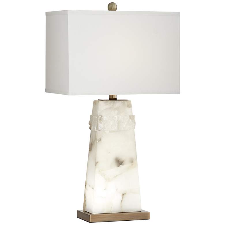 Image 2 Pacific Coast Lighting Faux Alabaster Marble Table Lamp with Night Light