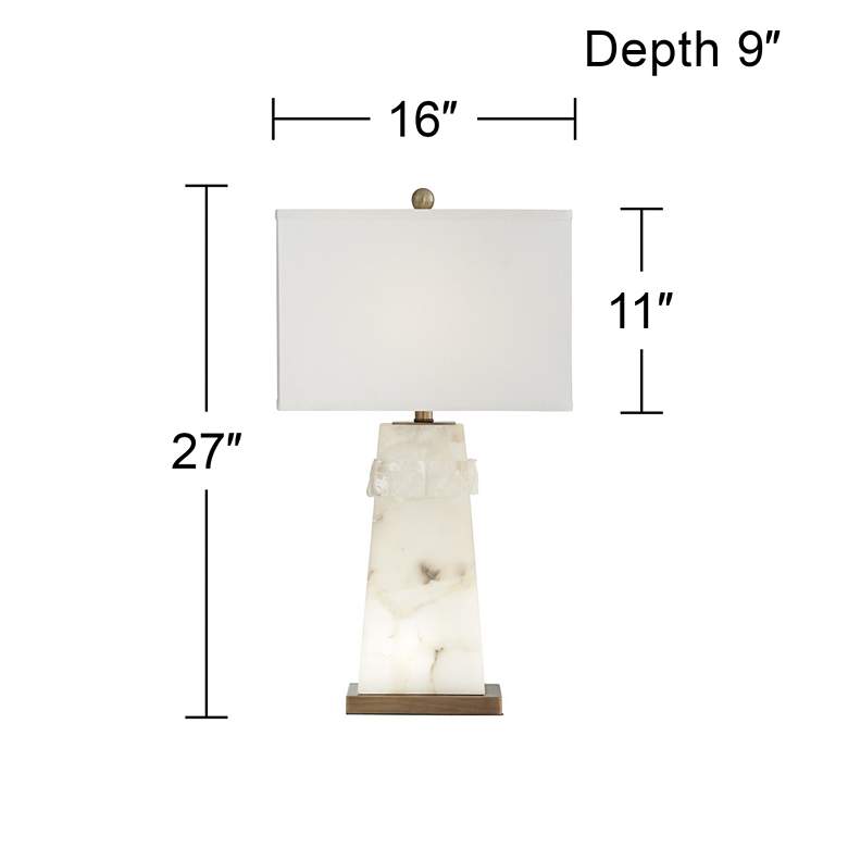 Image 7 Pacific Coast Lighting Faux Alabaster Marble Table Lamp with Night Light more views