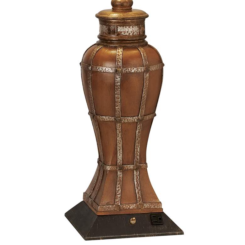 Image 4 Pacific Coast Lighting Gardner Chestnut Traditional Table Lamp with Outlet more views