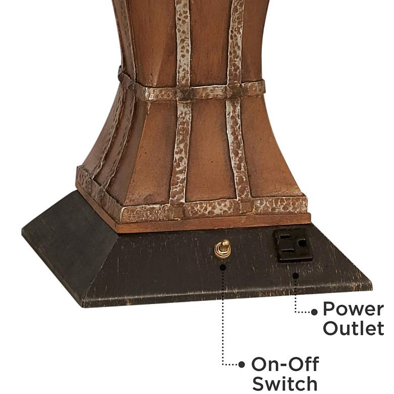 Image 5 Pacific Coast Lighting Gardner Chestnut Traditional Table Lamp with Outlet more views