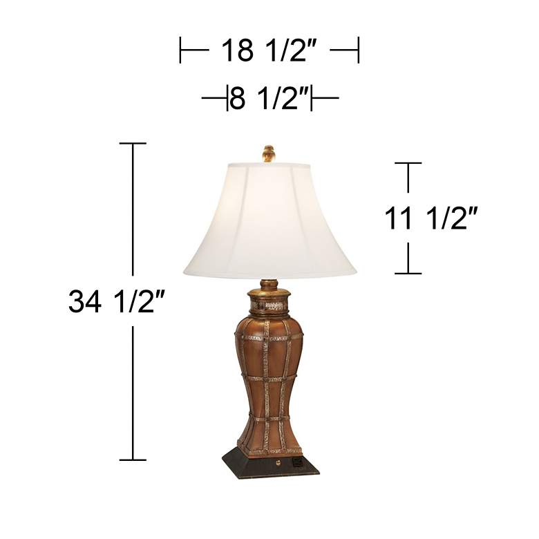Image 6 Pacific Coast Lighting Gardner Chestnut Traditional Table Lamp with Outlet more views