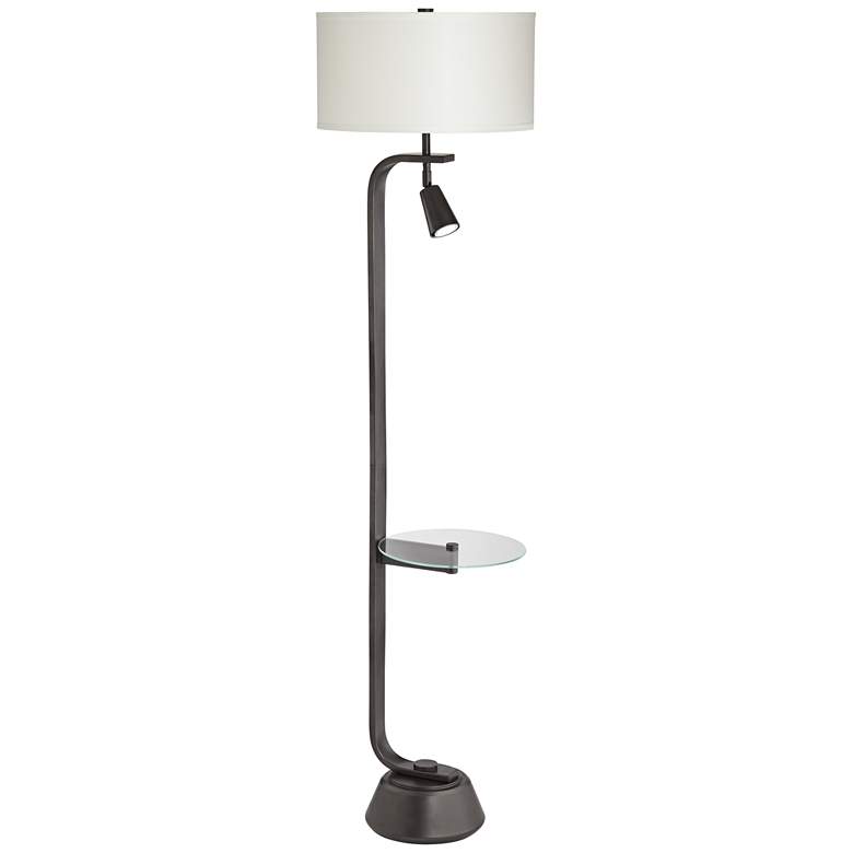 Image 2 Pacific Coast Lighting Glass Table Floor Lamp with Adjustable Reading Light
