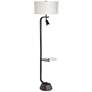 Pacific Coast Lighting Glass Table Floor Lamp with Adjustable Reading Light