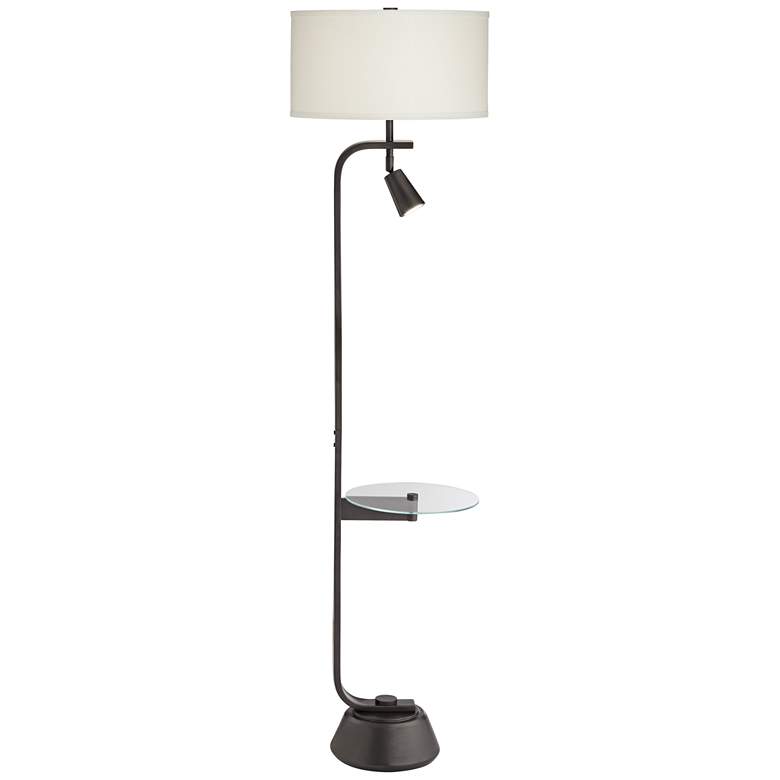 Image 7 Pacific Coast Lighting Glass Table Floor Lamp with Adjustable Reading Light more views