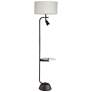 Pacific Coast Lighting Glass Table Floor Lamp with Adjustable Reading Light