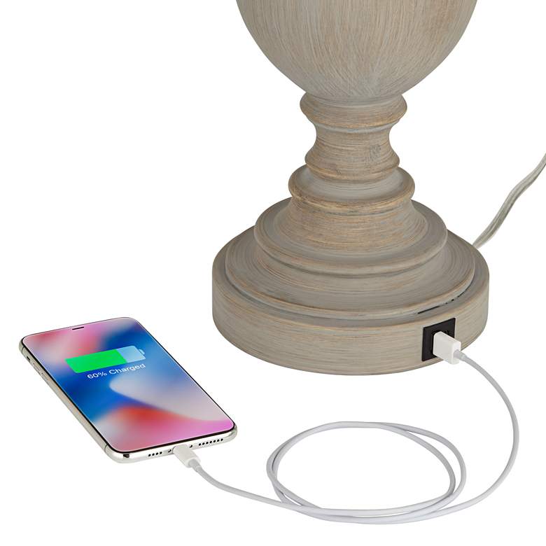 Image 4 Pacific Coast Lighting Gray Wash Urn Traditional USB Table Lamp more views