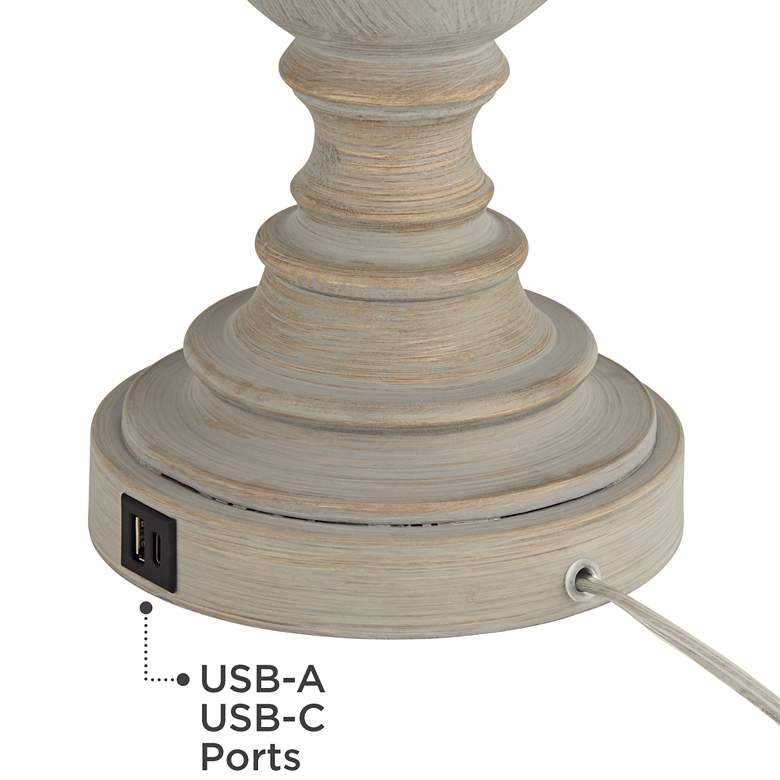 Image 5 Pacific Coast Lighting Gray Wash Urn Traditional USB Table Lamp more views