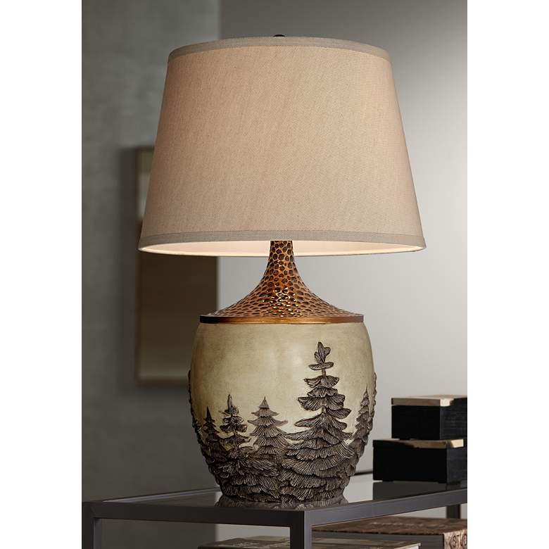 Image 1 Pacific Coast Lighting Great Forest Fir Tree Rustic Table Lamp