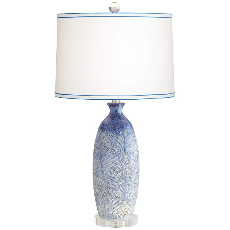 Image 1 Pacific Coast Lighting Halsted 30" High Blue Ceramic Table Lamp