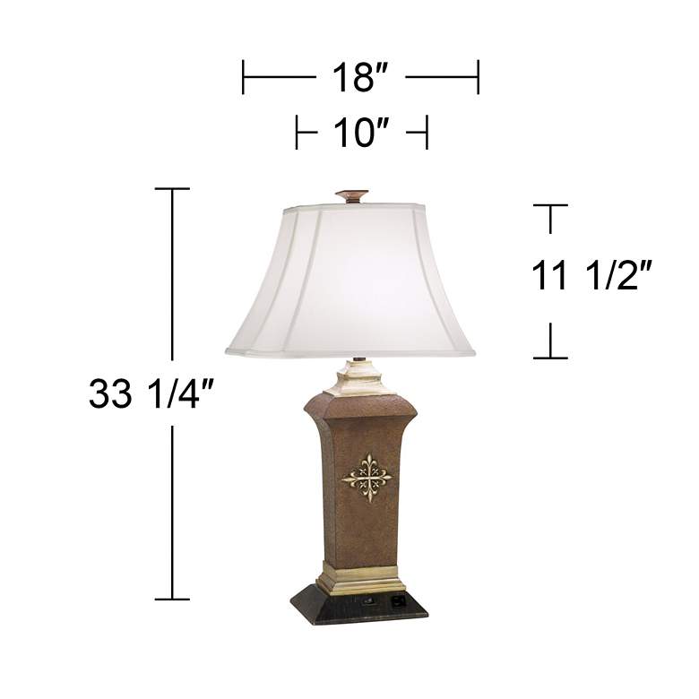 Image 5 Pacific Coast Lighting Hilda Bronze Leather Table Lamp with Outlet more views