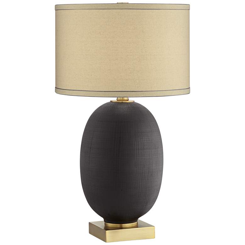 Image 2 Pacific Coast Lighting Hilo Gold and Black Modern Oval Table Lamp