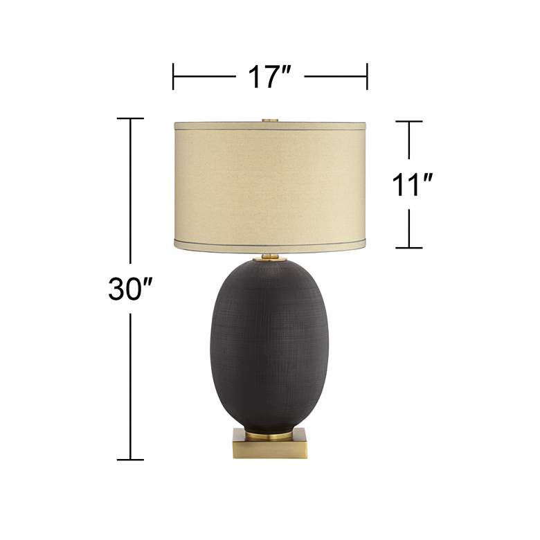 Image 6 Pacific Coast Lighting Hilo Gold and Black Modern Oval Table Lamp more views