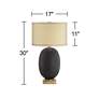Pacific Coast Lighting Hilo Gold and Black Modern Oval Table Lamp
