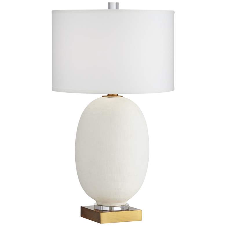 Image 2 Pacific Coast Lighting Hilo White and Warm Gold Oval Table Lamp