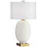 Pacific Coast Lighting Hilo White and Warm Gold Oval Table Lamp