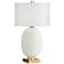 Pacific Coast Lighting Hilo White and Warm Gold Oval Table Lamp