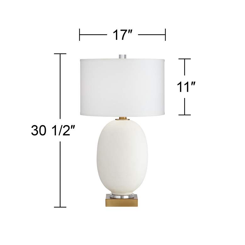 Image 6 Pacific Coast Lighting Hilo White and Warm Gold Oval Table Lamp more views