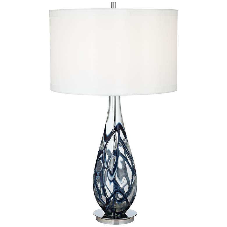 Image 2 Pacific Coast Lighting Indigo Swirl 33 1/2 inch Blue Art Glass Table Lamp