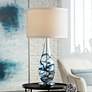 Pacific Coast Lighting Indigo Swirl 33 1/2" Blue Art Glass Table Lamp