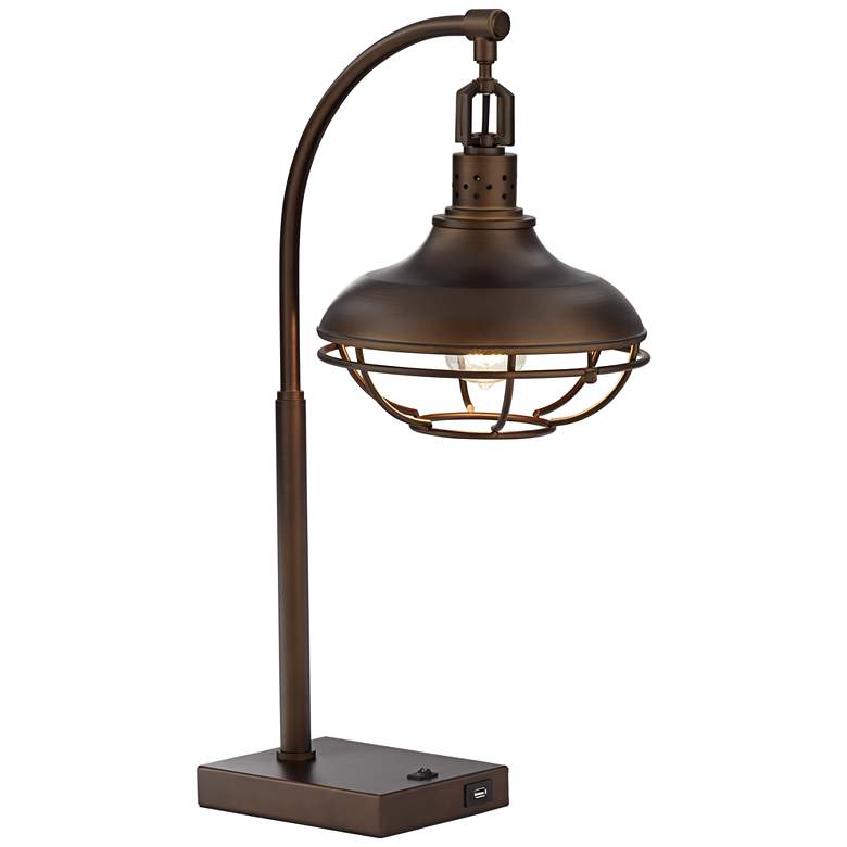 Image 5 Pacific Coast Lighting Industrial Metal Basket USB Accent Table Lamp more views