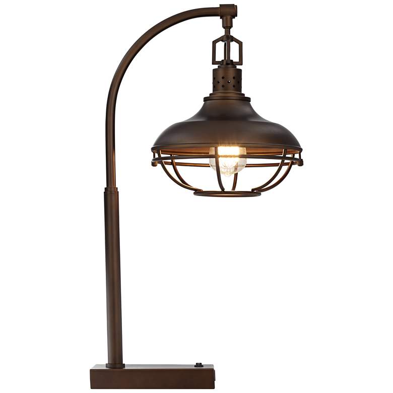 Image 7 Pacific Coast Lighting Industrial Metal Basket USB Accent Table Lamp more views