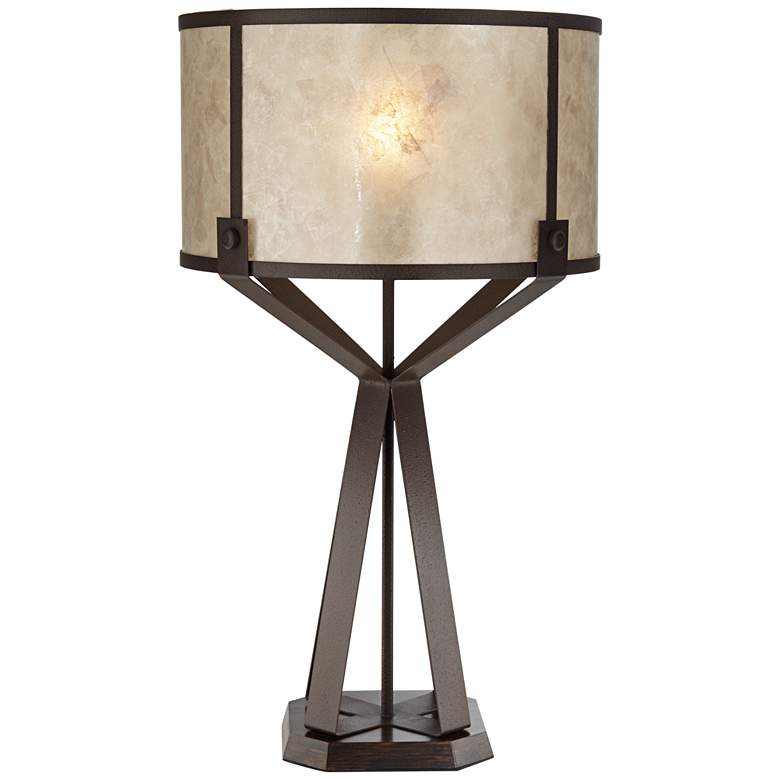 Image 2 Pacific Coast Lighting Industrial Rust Metal with Mica Shade Table Lamp